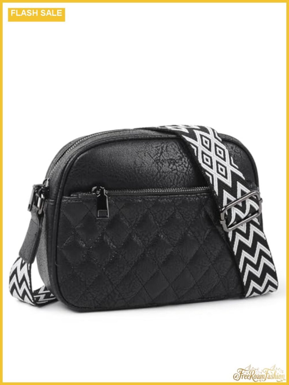 Vegan Leather Crossbody Bag Travel Purse Adjustable Strap Quilted